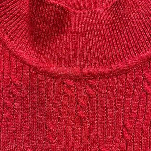 Villager Women Red Mock Neck Sweater Liz Claiborne - Picture 2 of 5